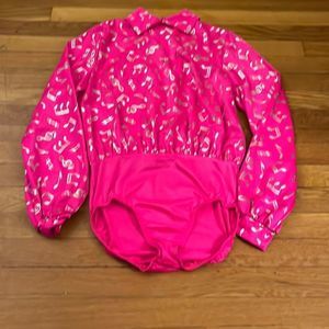 A Wish Come True • unique hot pink music note bodysuit • size M